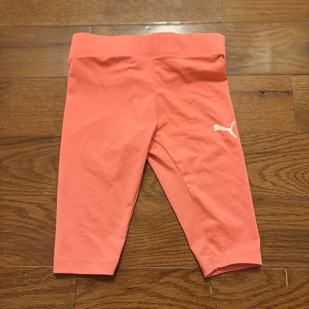 PUMA Coral Pink 18 Months Skinny Pants Stretch‎ Casual Baby Girl Toddler EUC
